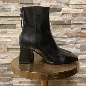 Dolce Vita FIFI H2O Booties 7.5 | Crinkle Black Patent Leather, Waterproof, NWOT